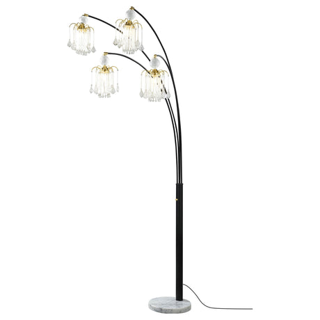 Maisel Floor Lamp with 4 Staggered Shades Black from Coaster - Luna Furniture