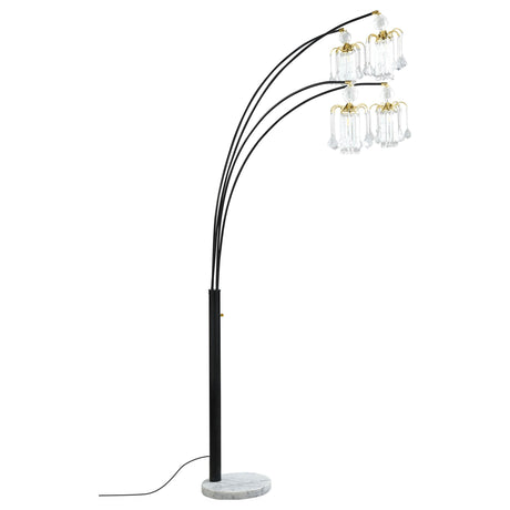 Maisel Floor Lamp with 4 Staggered Shades Black from Coaster - Luna Furniture