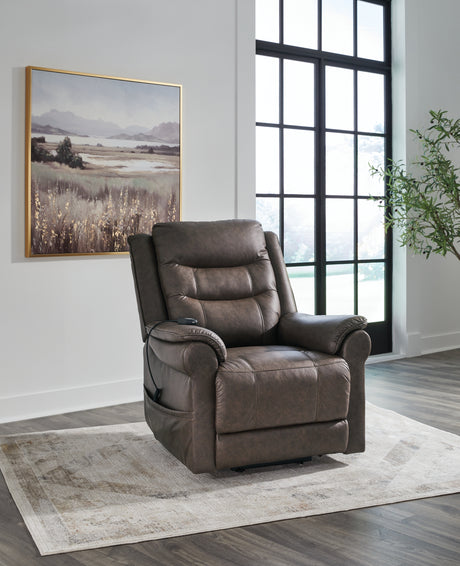 Oatman Umber Power Lift Recliner from Ashley Furniture - Luna Furniture
