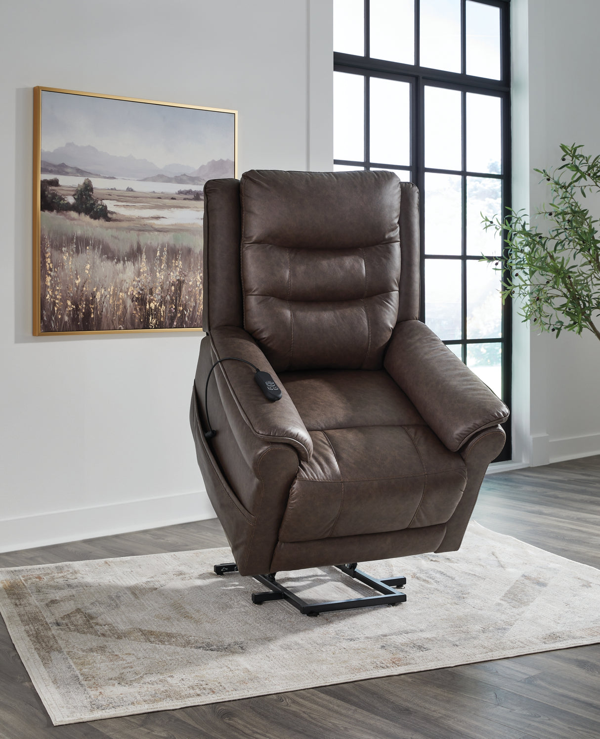 Oatman Umber Power Lift Recliner from Ashley Furniture - Luna Furniture