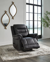 Oatman Carbon Power Lift Recliner from Ashley Furniture - Luna Furniture