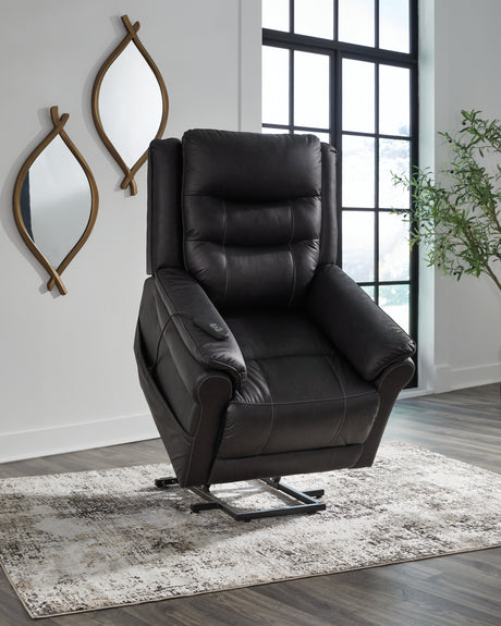 Oatman Carbon Power Lift Recliner from Ashley Furniture - Luna Furniture