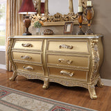 HD-1801 Metallic Antique Gold 5-Piece California King Bedroom Set from Homey Design - Luna Furniture