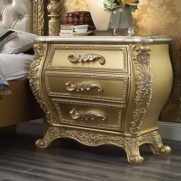 HD-1801 Metallic Antique Gold Nightstand