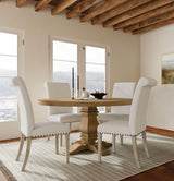Florence Rustic Smoke and Beige 5-Piece Round Dining Set from Coaster - Luna Furniture