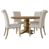 Florence Rustic Smoke and Beige 5-Piece Round Dining Set from Coaster - Luna Furniture
