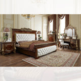 HD-1803 Burl/Metallic Antique Gold 5-Piece Eastern King Bedroom Set from Homey Design - Luna Furniture