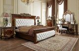 HD-1803 Burl/Metallic Antique Gold 5-Piece Bedroom Set (Special Order) from Homey Design - Luna Furniture