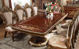 HD-1803 Burl/Metallic Antique Gold Rectangle Table from Homey Design - Luna Furniture