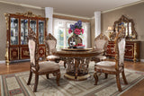 HD-1803 Burl/Metallic Antique Gold Round Table from Homey Design - Luna Furniture