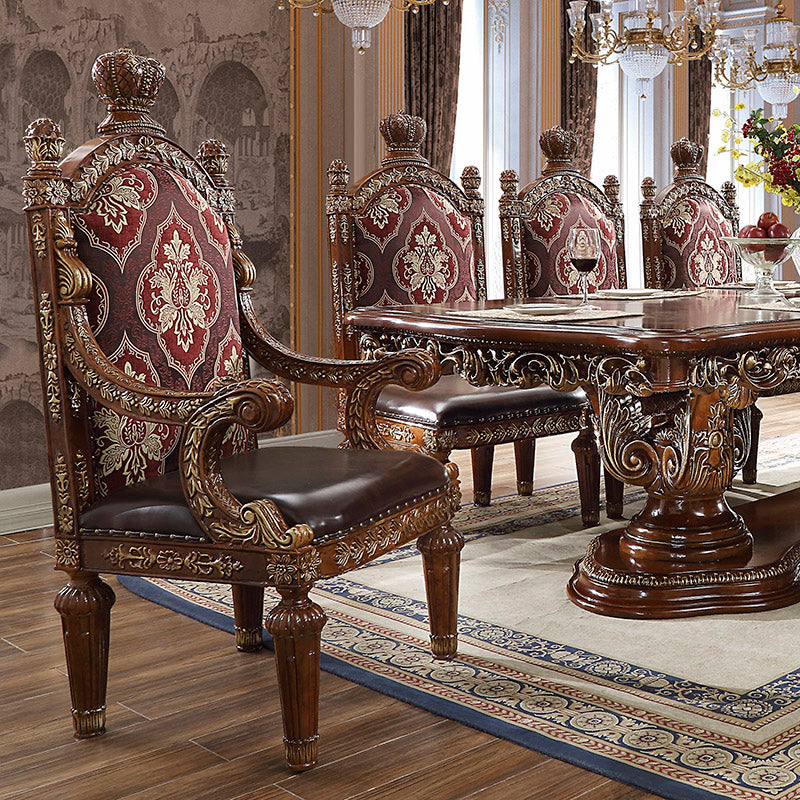 HD-1804 Burl/Metallic Antique Gold 9-Piece Dining Set (Special Order) from Homey Design - Luna Furniture