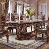 HD-1804 Burl/Metallic Antique Gold Rectangle Table from Homey Design - Luna Furniture