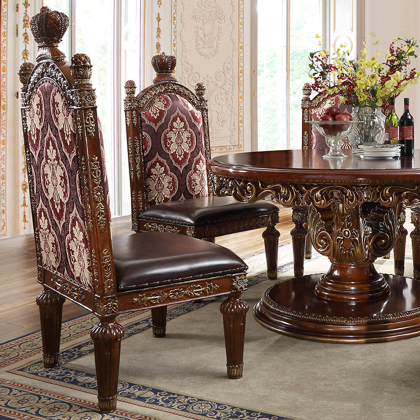 HD-1804 Burl/Metallic Antique Gold 5-Piece Round Dining Set (Special Order) from Homey Design - Luna Furniture