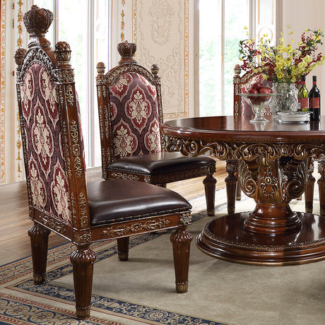 HD-1804 Burl/Metallic Antique Gold 5-Piece Round Dining Set (Special Order) from Homey Design - Luna Furniture