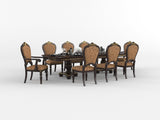 Russian Hill Warm Cherry 112" 5-Piece Double Pedestal Extendable Dining Set from Homelegance - Luna Furniture