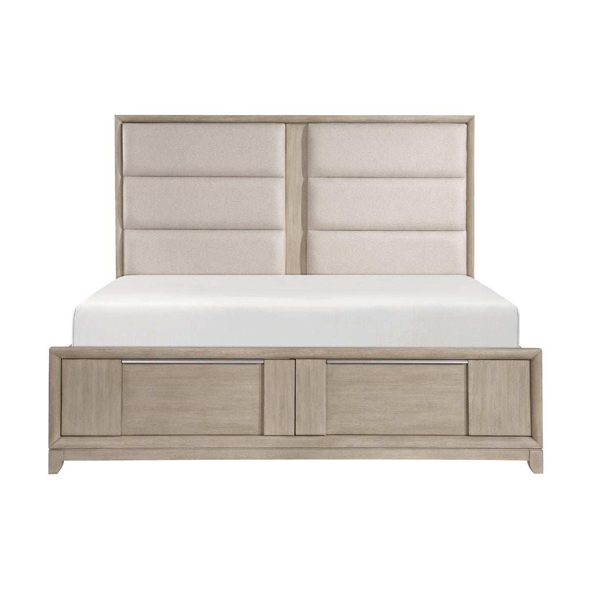 McKewen Light Gray California King Platform Bed with Footboard Storage from Homelegance - Luna Furniture