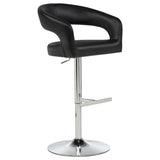 Travia Black Leatherette Upholstered Adjustable Bar Stool from Coaster - Luna Furniture