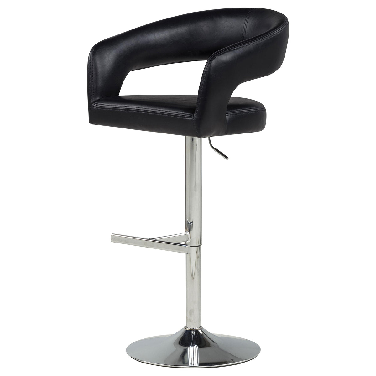 Travia Black Leatherette Upholstered Adjustable Bar Stool from Coaster - Luna Furniture