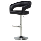 Travia Black Leatherette Upholstered Adjustable Bar Stool from Coaster - Luna Furniture