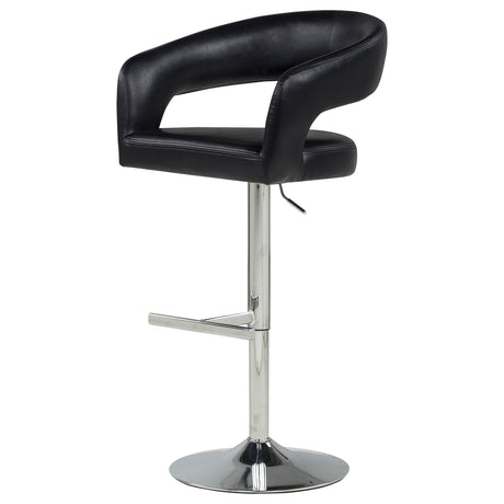 Travia Black Leatherette Upholstered Adjustable Bar Stool from Coaster - Luna Furniture