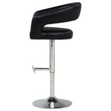 Travia Black Leatherette Upholstered Adjustable Bar Stool from Coaster - Luna Furniture