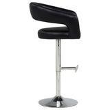 Travia Black Leatherette Upholstered Adjustable Bar Stool from Coaster - Luna Furniture