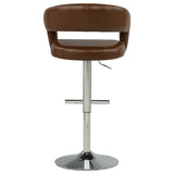 Travia Cocoa Brown Leatherette Upholstered Adjustable Bar Stool from Coaster - Luna Furniture