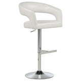 Travia Ivory Leatherette Upholstered Adjustable Bar Stool from Coaster - Luna Furniture
