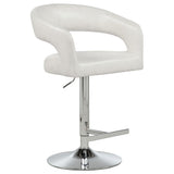 Travia Ivory Leatherette Upholstered Adjustable Bar Stool from Coaster - Luna Furniture