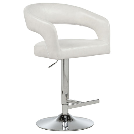 Travia Ivory Leatherette Upholstered Adjustable Bar Stool from Coaster - Luna Furniture