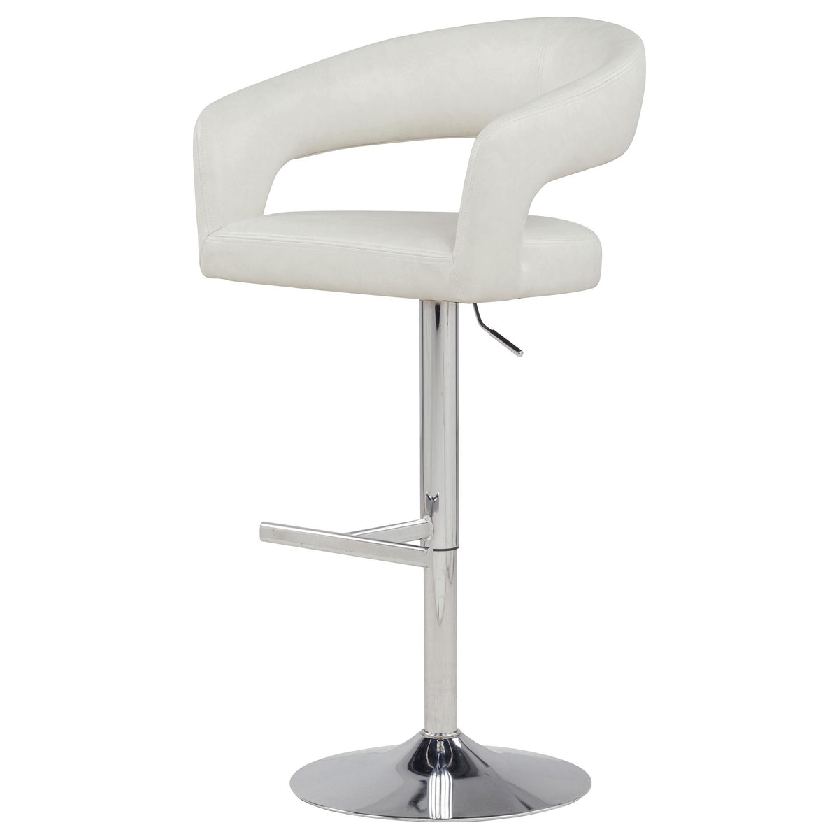 Travia Ivory Leatherette Upholstered Adjustable Bar Stool from Coaster - Luna Furniture