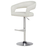 Travia Ivory Leatherette Upholstered Adjustable Bar Stool from Coaster - Luna Furniture