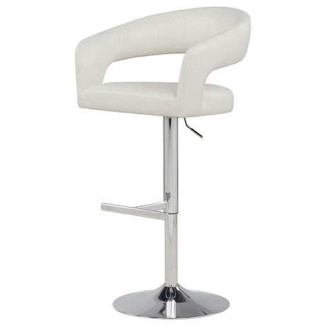 Travia Ivory Leatherette Upholstered Adjustable Bar Stool from Coaster - Luna Furniture