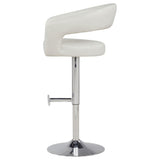 Travia Ivory Leatherette Upholstered Adjustable Bar Stool from Coaster - Luna Furniture