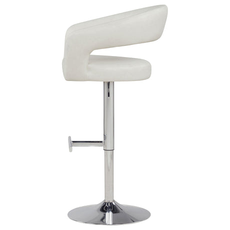 Travia Ivory Leatherette Upholstered Adjustable Bar Stool from Coaster - Luna Furniture