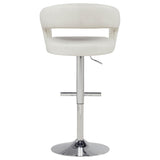 Travia Ivory Leatherette Upholstered Adjustable Bar Stool from Coaster - Luna Furniture