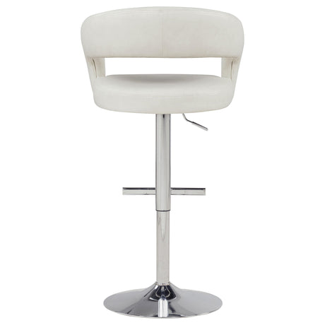 Travia Ivory Leatherette Upholstered Adjustable Bar Stool from Coaster - Luna Furniture