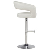 Travia Ivory Leatherette Upholstered Adjustable Bar Stool from Coaster - Luna Furniture