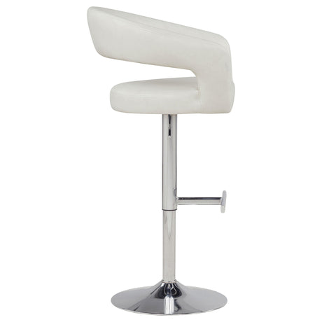 Travia Ivory Leatherette Upholstered Adjustable Bar Stool from Coaster - Luna Furniture