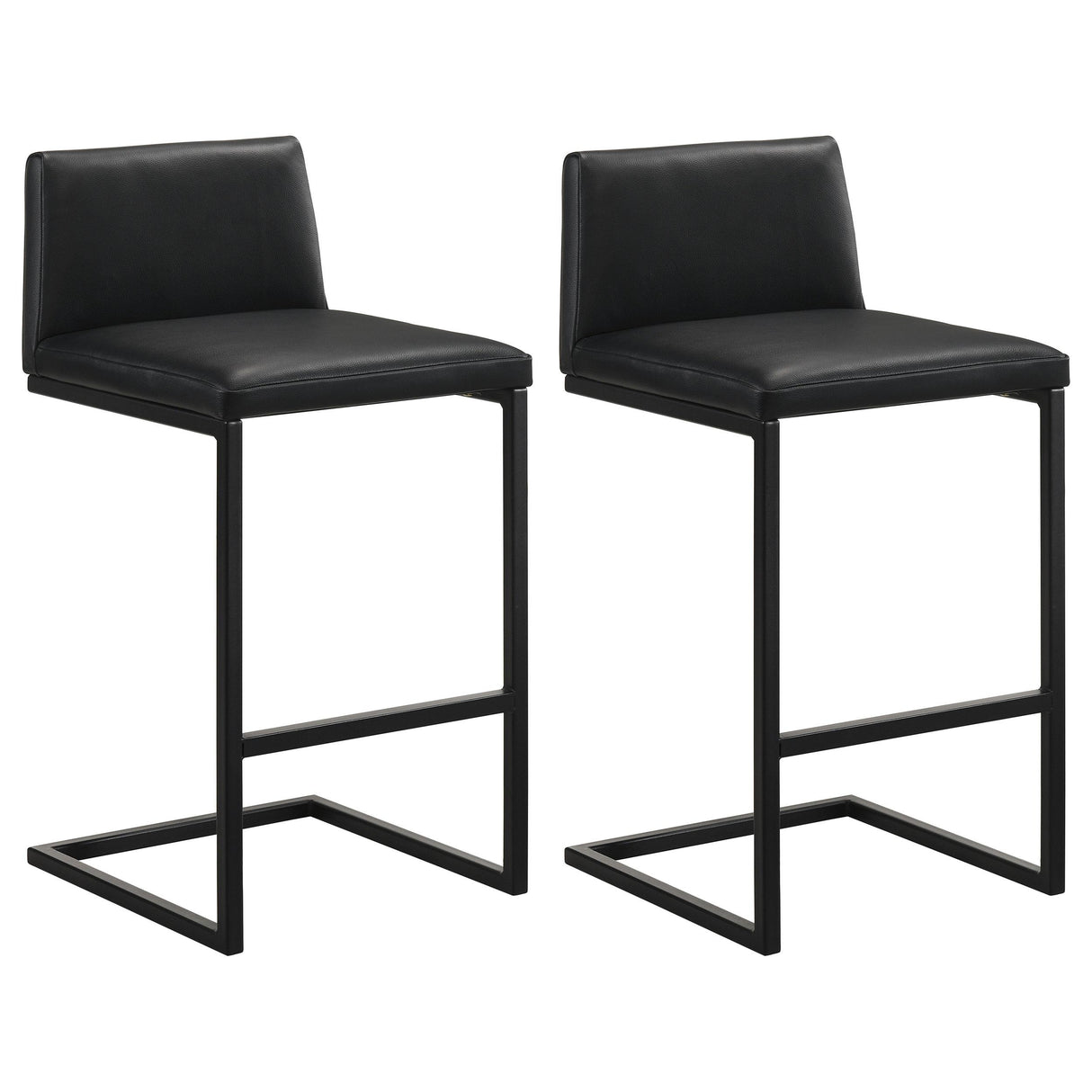 Vardon Black Genuine Leather Bar Stool (Set of 2) from Coaster - Luna Furniture