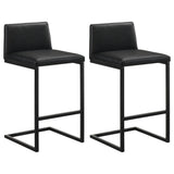 Vardon Black Genuine Leather Bar Stool (Set of 2) from Coaster - Luna Furniture
