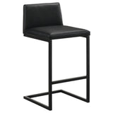 Vardon Black Genuine Leather Bar Stool (Set of 2) from Coaster - Luna Furniture