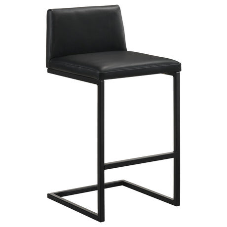 Vardon Black Genuine Leather Bar Stool, Set of 2 from Coaster - Luna Furniture