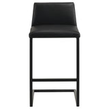 Vardon Black Genuine Leather Bar Stool (Set of 2) from Coaster - Luna Furniture