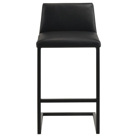 Vardon Black Genuine Leather Bar Stool, Set of 2 from Coaster - Luna Furniture