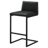 Vardon Black Genuine Leather Bar Stool, Set of 2 from Coaster - Luna Furniture