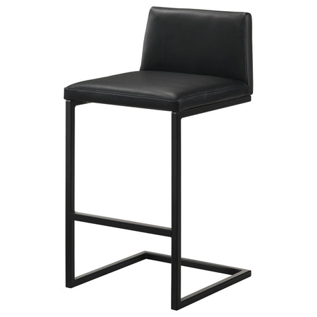 Vardon Black Genuine Leather Bar Stool, Set of 2 from Coaster - Luna Furniture