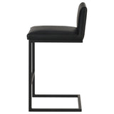Vardon Black Genuine Leather Bar Stool, Set of 2 from Coaster - Luna Furniture