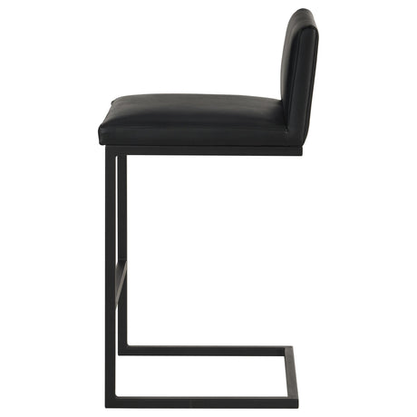 Vardon Black Genuine Leather Bar Stool, Set of 2 from Coaster - Luna Furniture