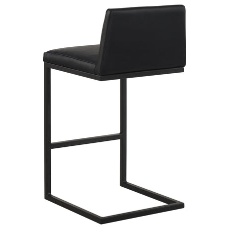 Vardon Black Genuine Leather Bar Stool, Set of 2 from Coaster - Luna Furniture